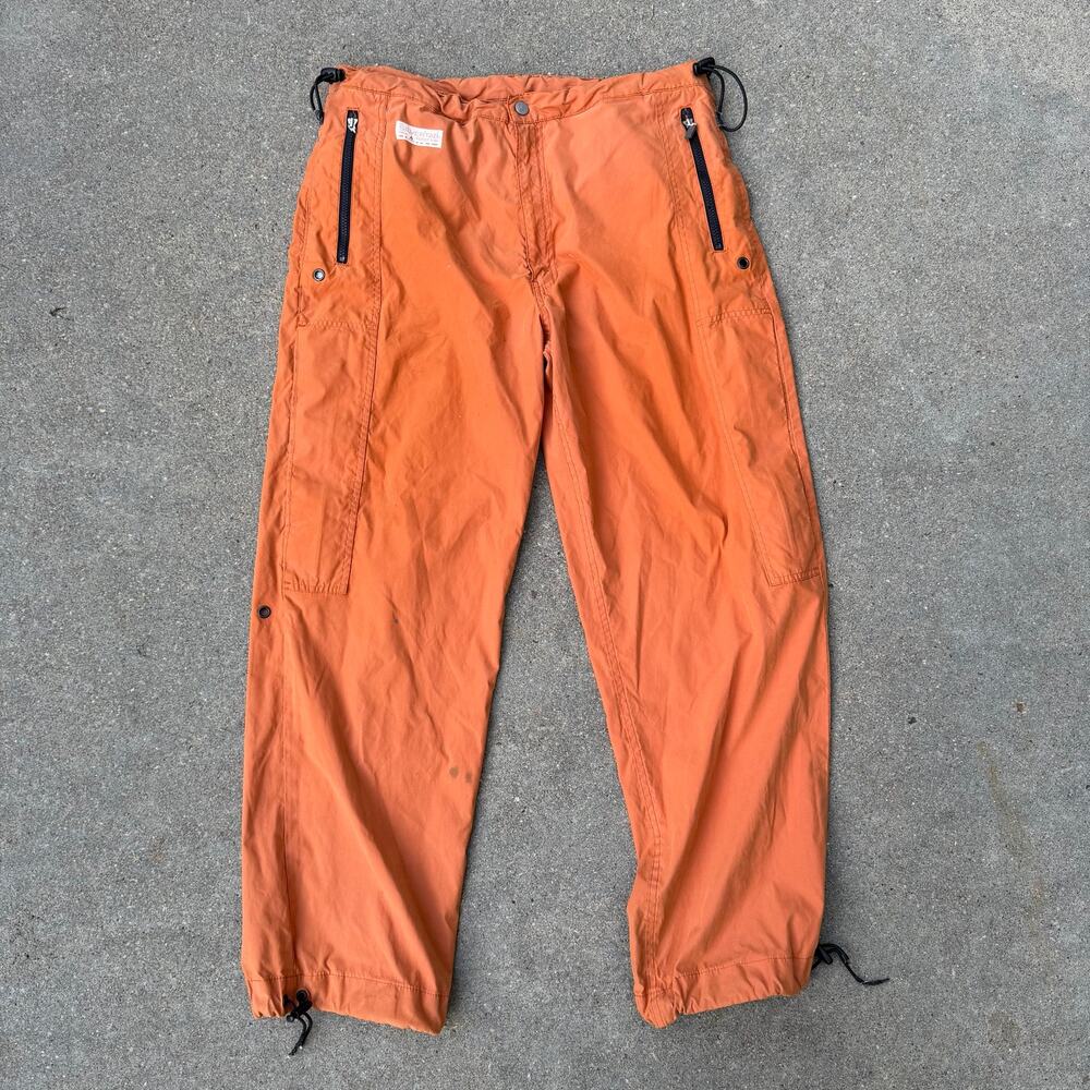 Vintage 90s Levi's Silvertab Orange Nylon Gorpcore Parachute Baggy Pants XLx34
